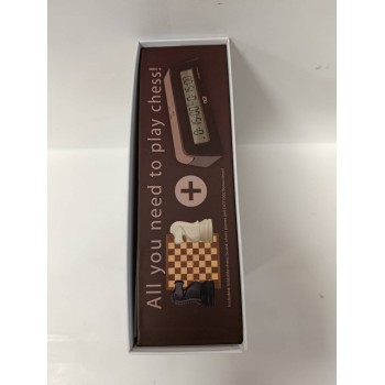 Kosmetinis defektas Šachmatų pradžiamokslio rinkinys (figūros, lenta ir laikmatis) DGT